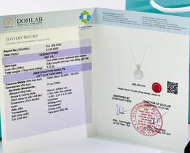 Dây chuyền kim cương Moissanite LAMY Imperial Halo 5 ly kiểm định GRA CDEDN011 - Hàng chính hãng đã kiểm định