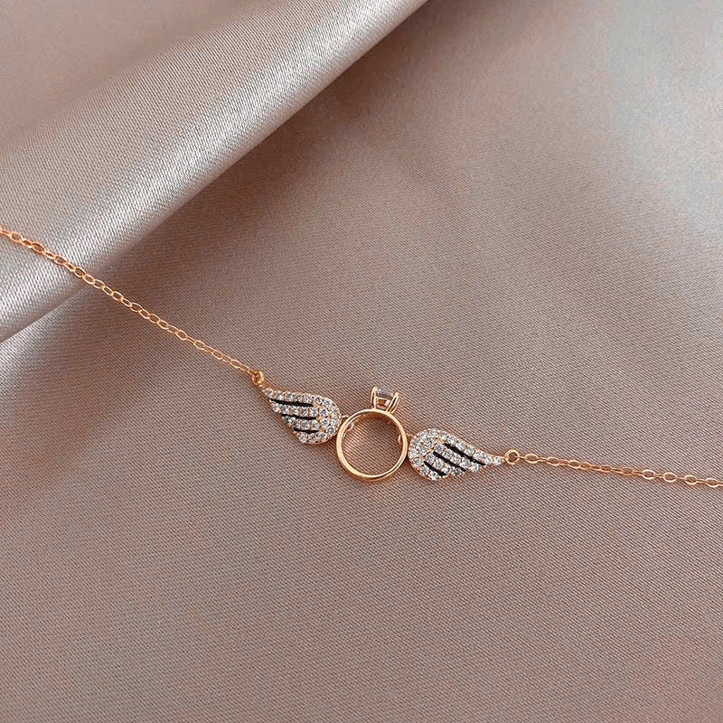 Angel Ring Necklace Rose Gold
