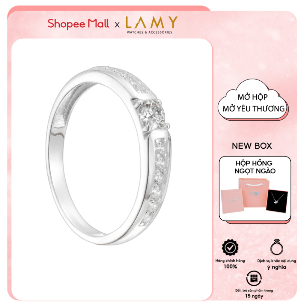 Nhẫn bạc nam nữ LAMY Gemstone Couple Ring Silver 8237 - Nhẫn bạc ta cao cấp