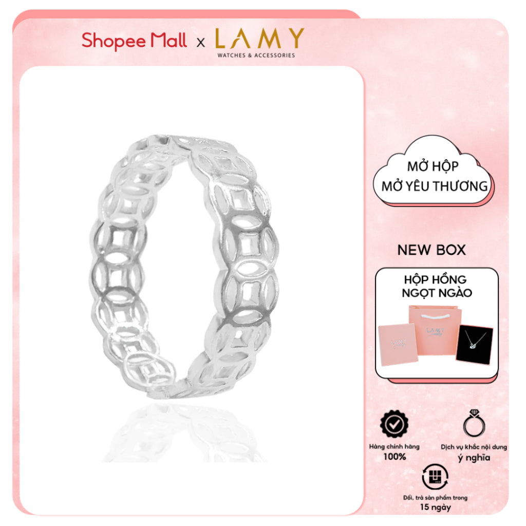 Nhẫn bạc LAMY Kim tiền Basic Ring Silver 8188