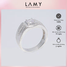 Nhẫn bạc nam CDE Round Cut Stone Silver Ring CDE8368- Nhẫn bạc ta