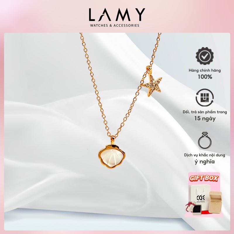Dây chuyền LAMY Starfish & Seashell Pendant Necklace Silver CDE6414RG