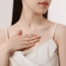 Dây chuyền kim cương Moissanite LAMY hoa 11 cánh đá chủ 6.5 ly CDEDN030WH - Hàng chính hãng đã kiểm định