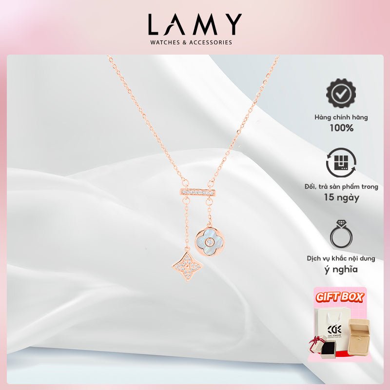 Dây chuyền nữ LAMY Lucky Double Floral Necklace Silver CDE6426RG