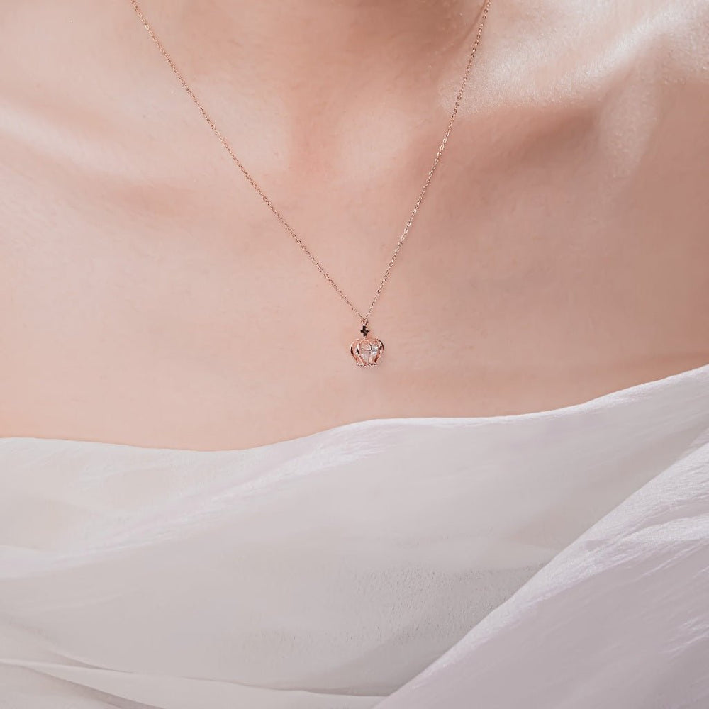 Elegant Crown Necklace Rose Gold