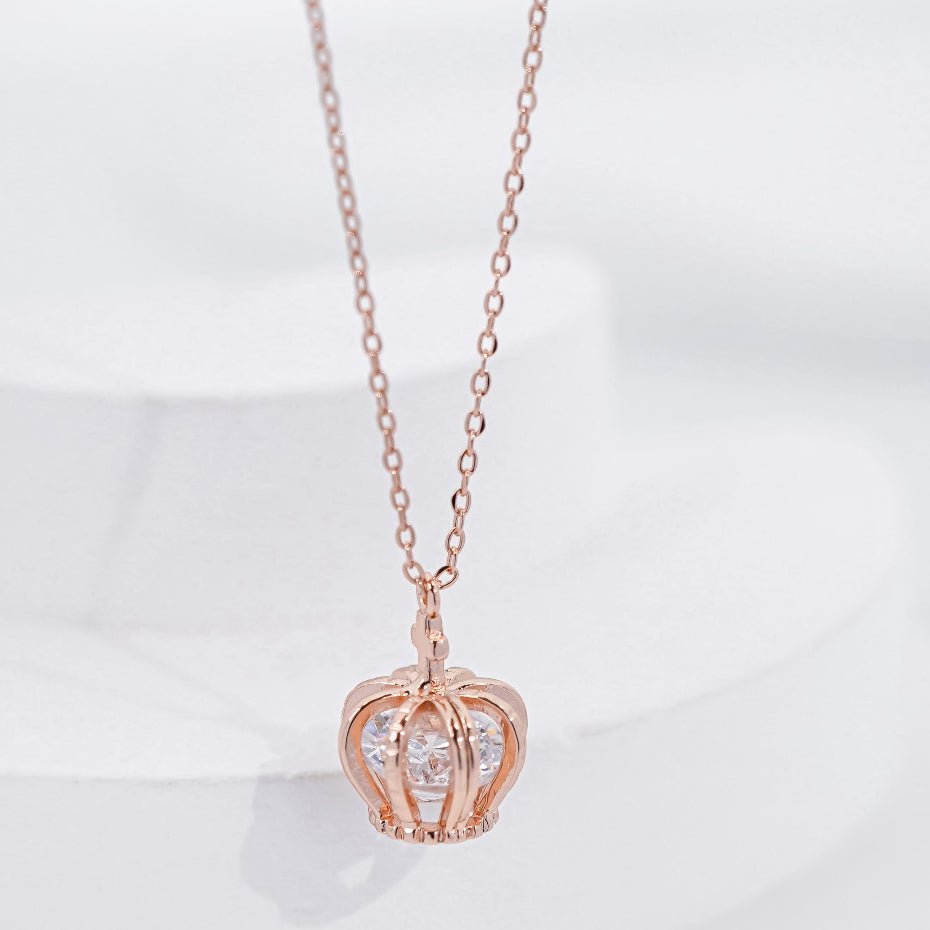 Elegant Crown Necklace Rose Gold