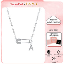 Dây chuyền bạc nữ LAMY mặt khóa ghim băng chữ cái đính đá Safety Pin Pendant 6468