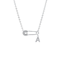Dây chuyền bạc nữ LAMY mặt khóa ghim băng chữ cái đính đá Safety Pin Pendant 6468