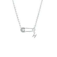 Dây chuyền bạc nữ LAMY mặt khóa ghim băng chữ cái đính đá Safety Pin Pendant 6468