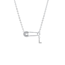 Dây chuyền bạc nữ LAMY mặt khóa ghim băng chữ cái đính đá Safety Pin Pendant 6468
