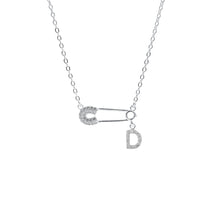 Dây chuyền bạc nữ LAMY mặt khóa ghim băng chữ cái đính đá Safety Pin Pendant 6468