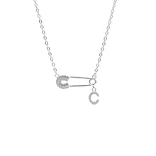 Dây chuyền bạc nữ LAMY mặt khóa ghim băng chữ cái đính đá Safety Pin Pendant 6468