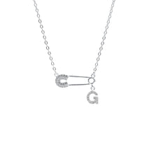 Dây chuyền bạc nữ LAMY mặt khóa ghim băng chữ cái đính đá Safety Pin Pendant 6468