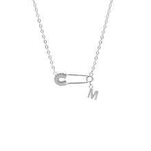Dây chuyền bạc nữ LAMY mặt khóa ghim băng chữ cái đính đá Safety Pin Pendant 6468