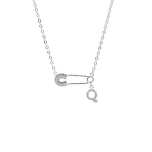 Dây chuyền bạc nữ LAMY mặt khóa ghim băng chữ cái đính đá Safety Pin Pendant 6468