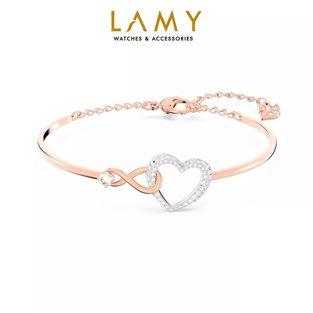 Infinity Heart Bangle Bracelet Rose Gold