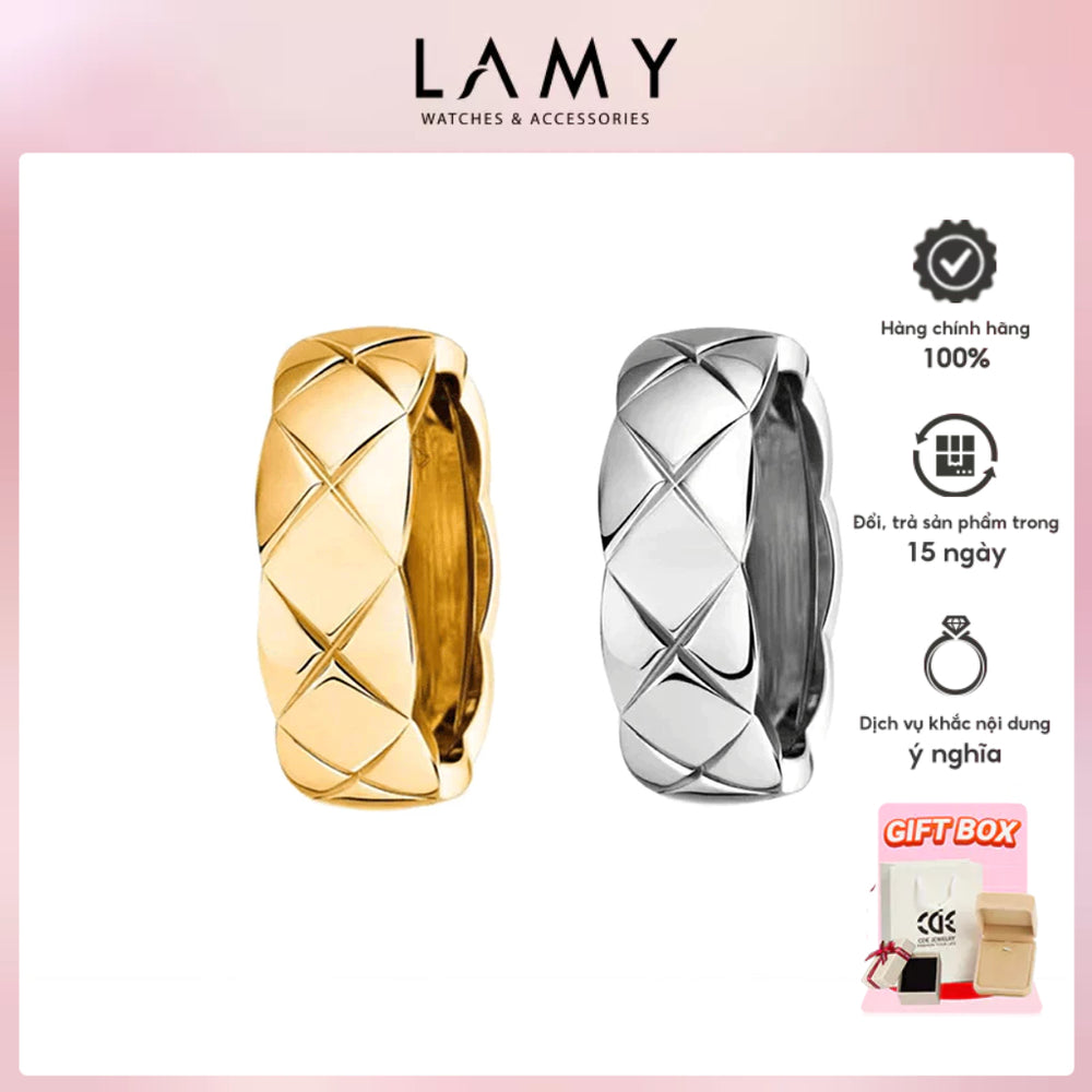Quilted Couple Rings Silver - 8273SV