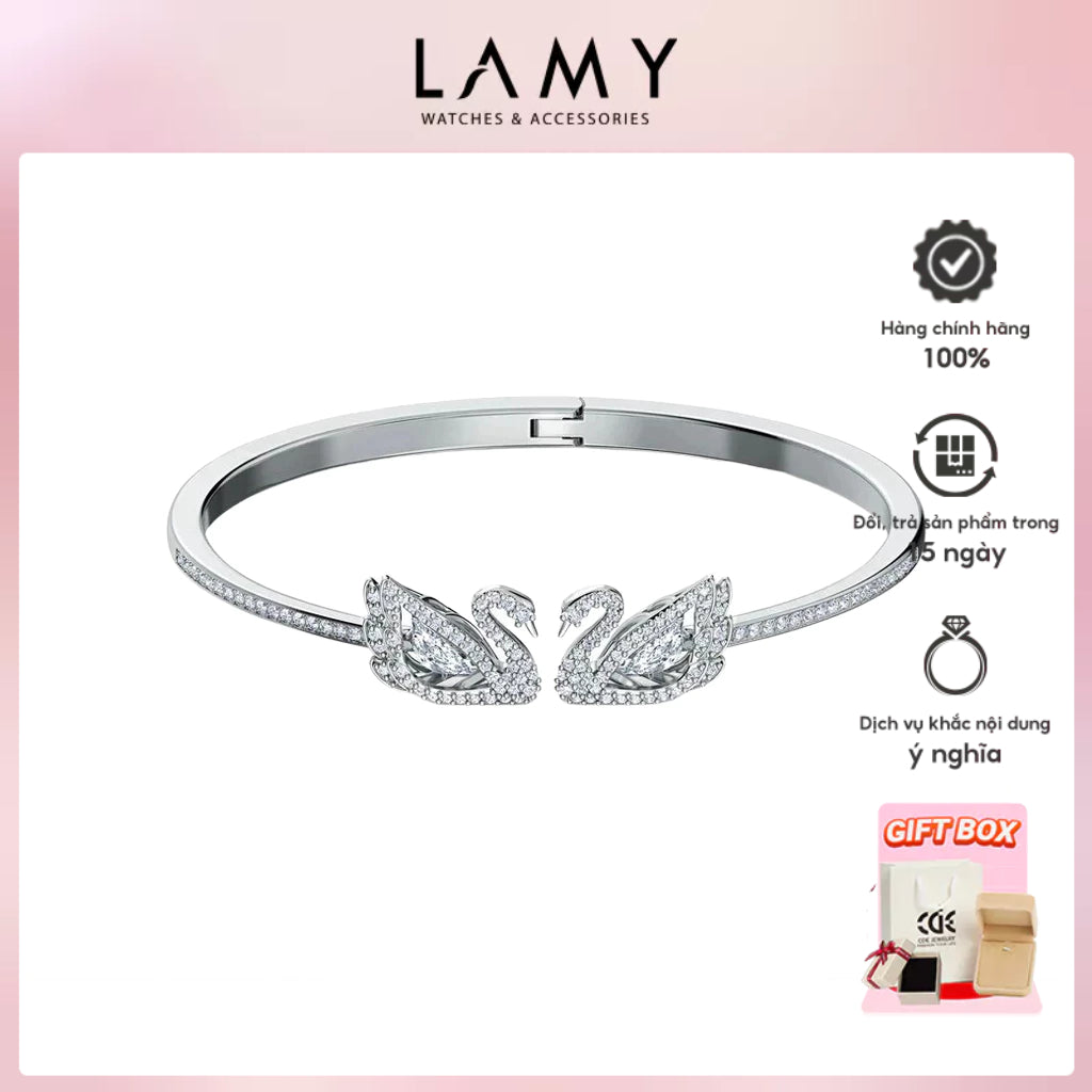 CDE Dancing Swan White Bracelet Silver CDE2122SV