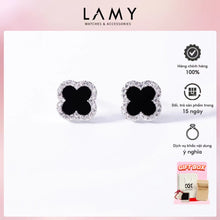 Khuyên tai LAMY  Four Leaf clover women's earrings studded with stones CDE3196SV