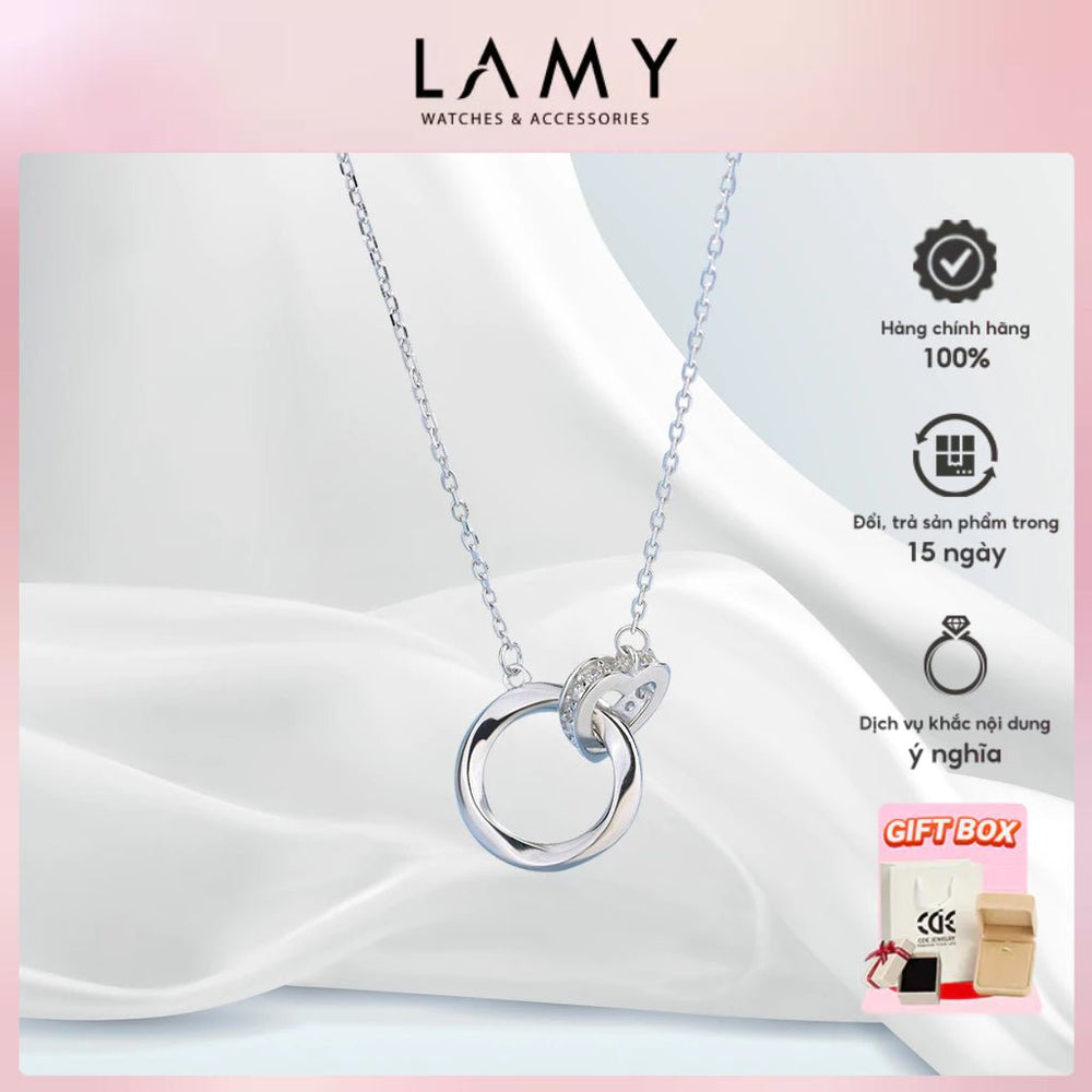 Eternal Heart Planet Necklace Silver