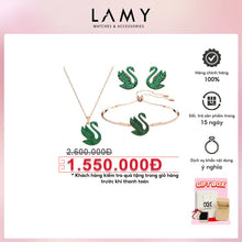 Bộ trang sức LAMY Iconic Swan Green Crystal Necklace, Bracelet, and Earrings CDE6190GR, 2097GR, and 3133GR