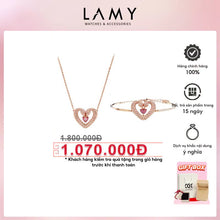 Bộ trang sức LAMY Una Heart Pink Necklace Bracelet CDE6191RG & CDE2134RG