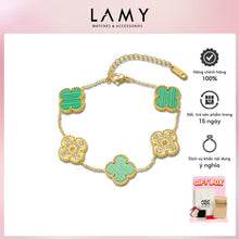 Vòng tay cỏ bốn lá CDE màu xanh lá cây dành cho cả nam và nữ, CDE2163GR
