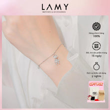 Vòng tay bạc nữ hình gấu bông pha lê CDE CDE2243SV