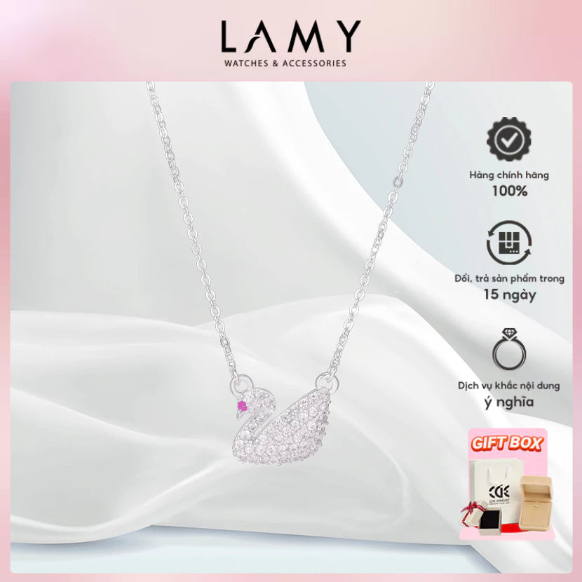 CDE Luxury Swan Pendant Silver Necklace CDE6244