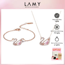 Bộ trang sức LAMY Crystal Swan Necklace and Bracelet Set Rose Gold CDE6042RG & CDE2083RG