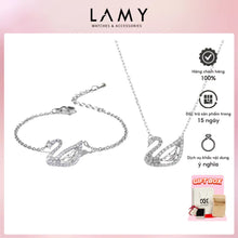 Bộ trang sức LAMY Crystal Swan Necklace and Bracelet Set CDE6042WH & CDE2083WH