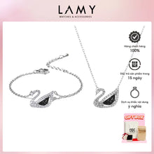 Bộ trang sức LAMY Crystal Swan Necklace and Bracelet Set CDE6042 & CDE2083BE