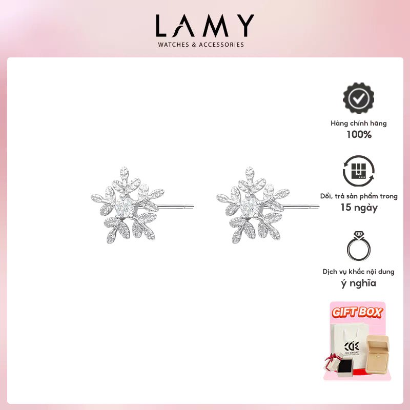 Snowflake Stud Earrings Silver