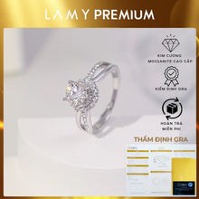 Nhẫn nữ LAMY kim cương Certified 6mm Moissanite Diamond Ring DR018