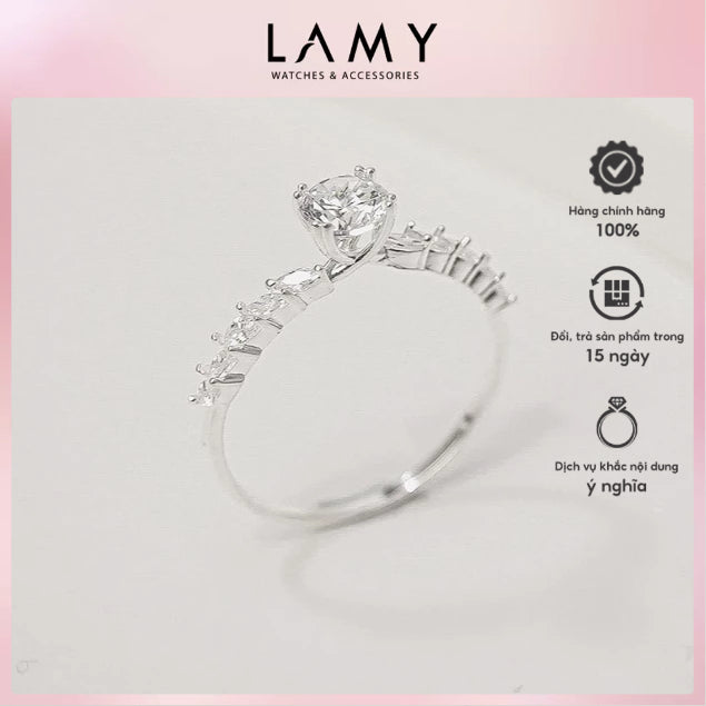 Nhẫn bạc CDE Round And Marquise Tulip Ring Silver CDE8380- Nhẫn bạc ta cao cấp