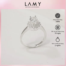 Nhẫn bạc LAMY Flower Halo Cluster Ring Silver CDE8351- Nhẫn bạc ta cao cấp