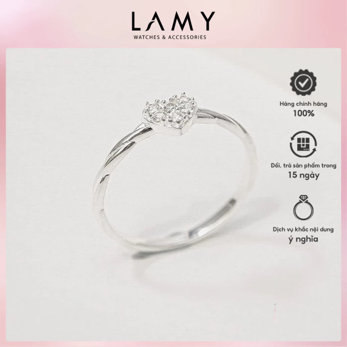 Nhẫn bạc CDE Heart Stone Ring Silver CDE8376 - Nhẫn bạc ta cao cấp