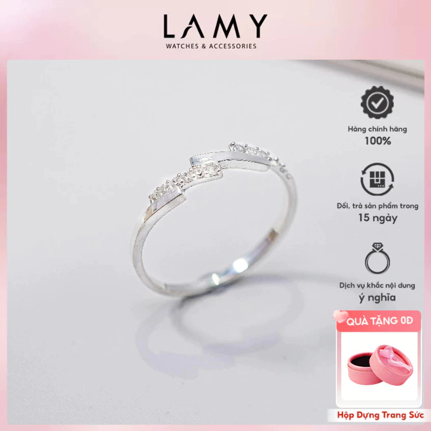 Nhẫn bạc nữ LAMY Shiny Crystal Ring Silver CDE8325 - Nhẫn bạc ta cao cấp