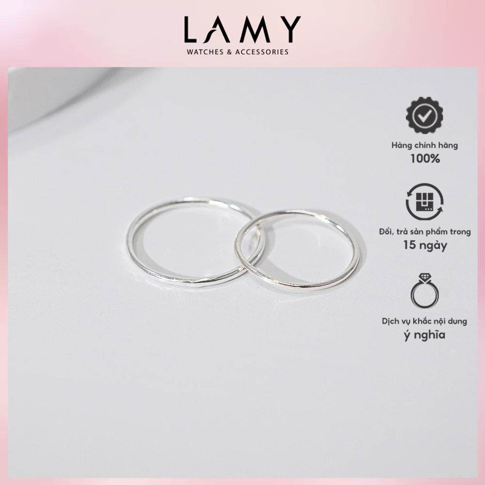 Basic Circle Couple Ring Silver