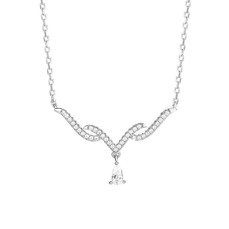 Soft Sunlight Drop Necklace Silver