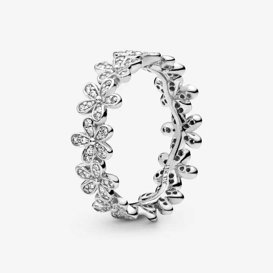 Stone Attach Chrysanthemum Ring Silver