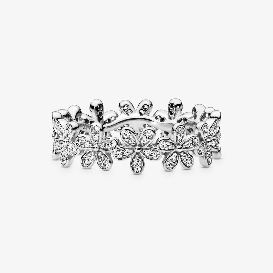 Stone Attach Chrysanthemum Ring Silver