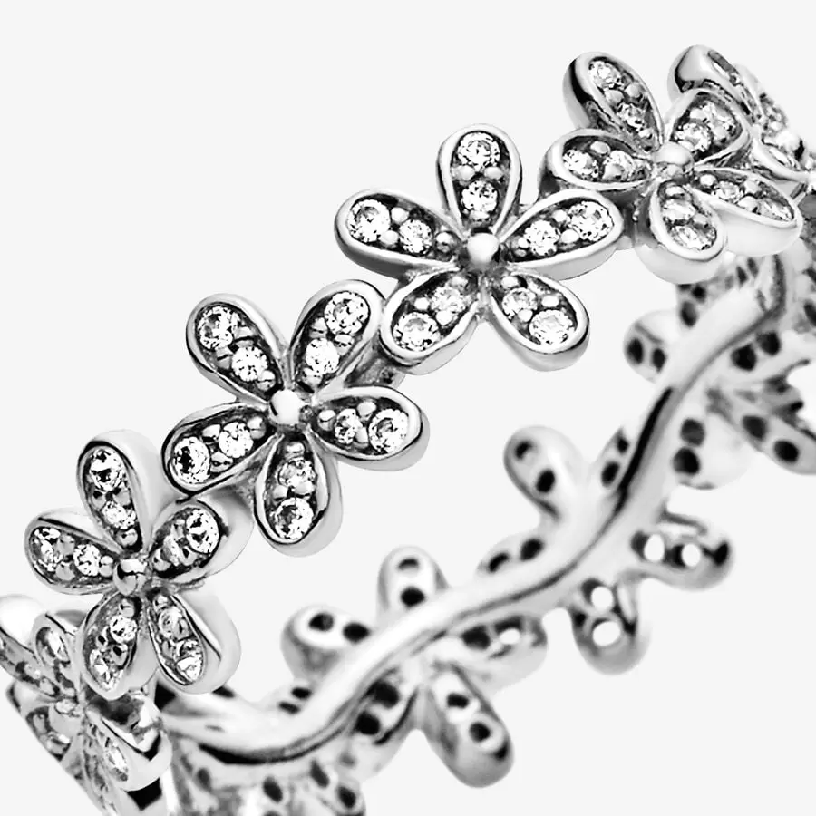 Stone Attach Chrysanthemum Ring Silver