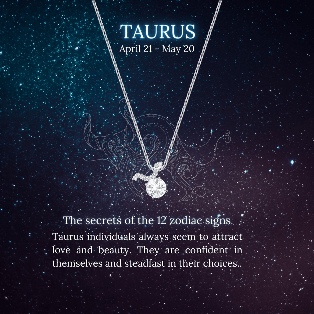 Zodiac Pendant Necklace Silver Taurus