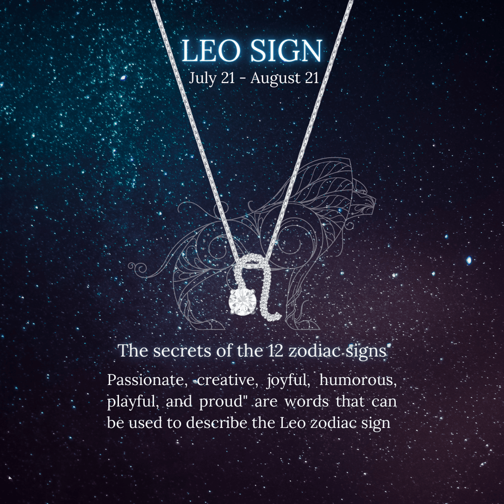 Zodiac Pendant Necklace Silver Leo