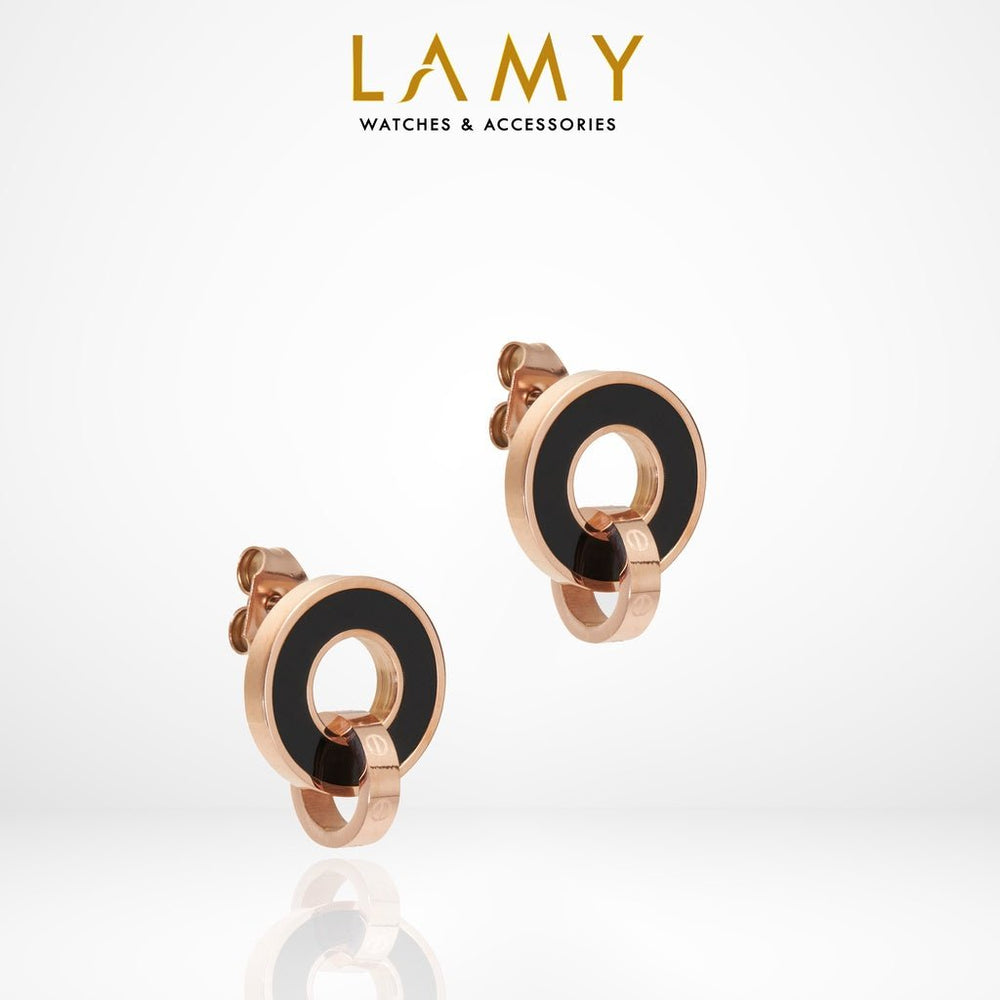 Piece Stud Earrings Black
