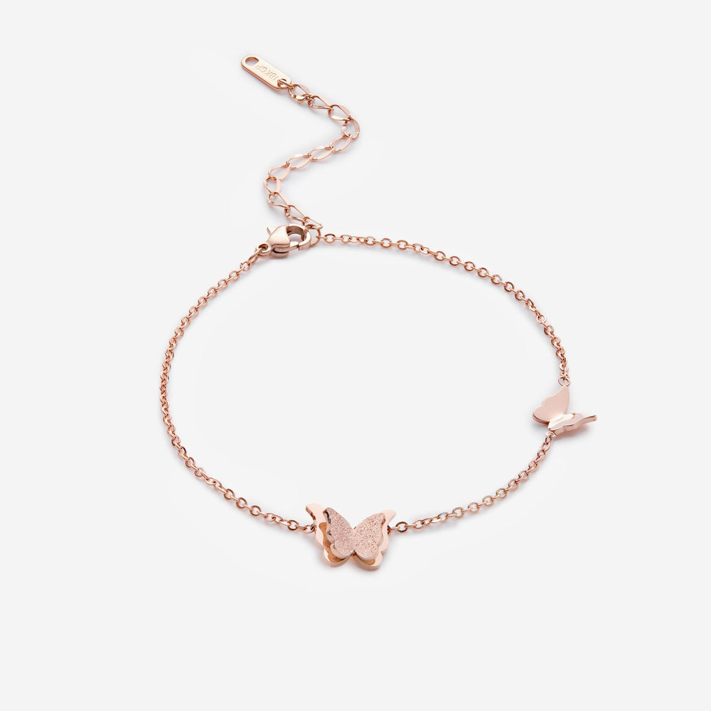 Pave Butterfly Unity Bracelet Rose Gold