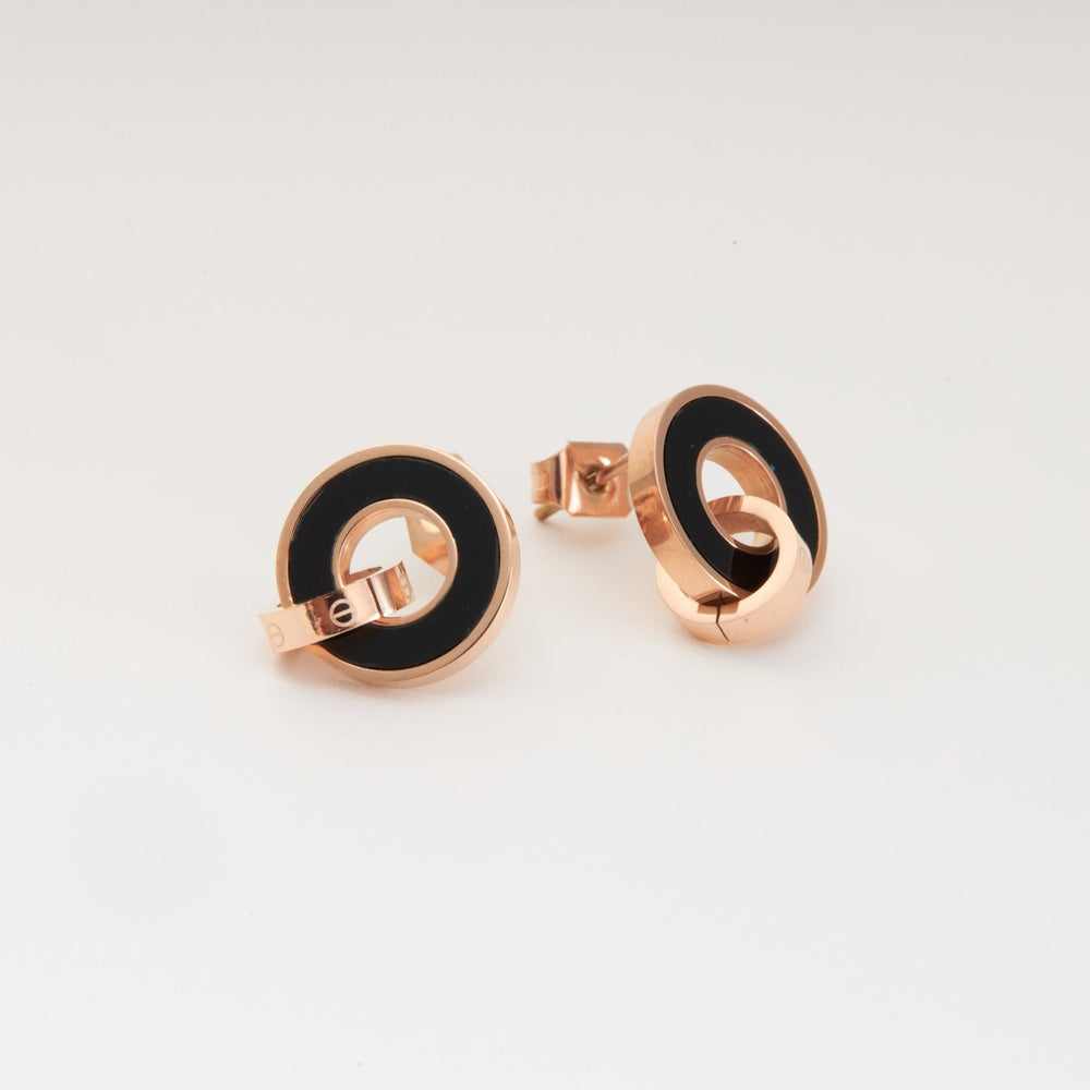 Piece Stud Earrings Black