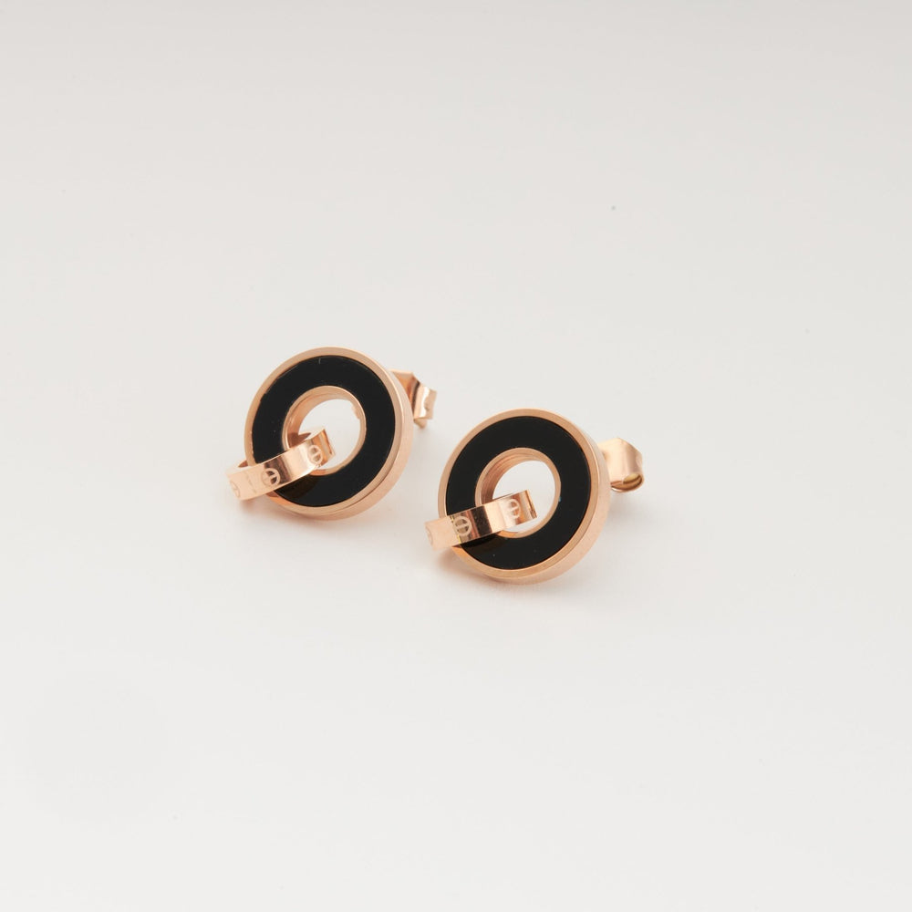Piece Stud Earrings Black