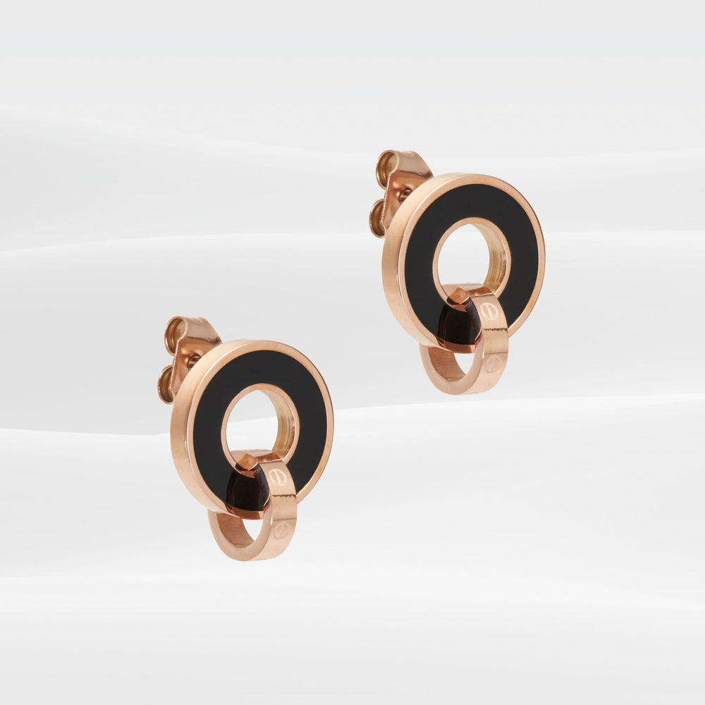 Piece Stud Earrings Black